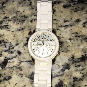Michael Kors women’s watch with white band